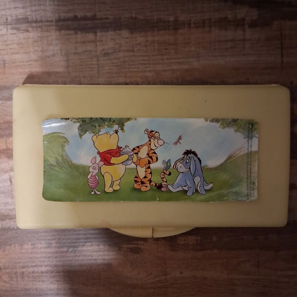 Vintage 90s Y2K Disney Winnie the Pooh Huggies Baby Diaper Wipes Travel Case - Picture 1 of 3